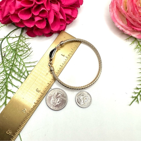 NEW⚜️Black Crystal Rope Twist Bangle Bracelet - Picture 7 of 7